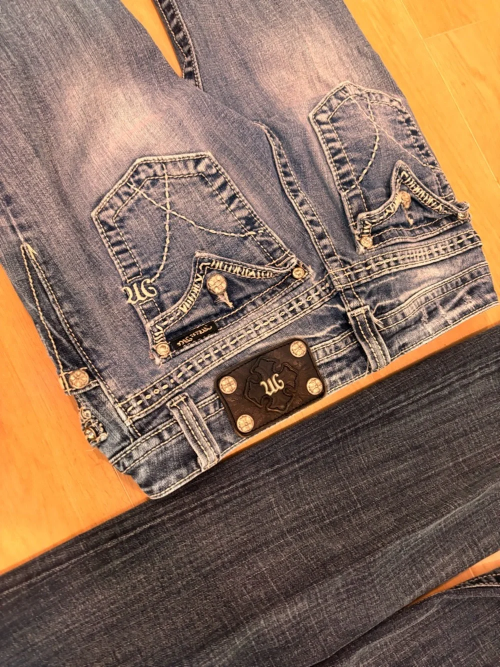 Miss Me Boot Cut Jeans Trio in Dark Indigo, Medium Wash and Light Wash - Picture 6 of 7